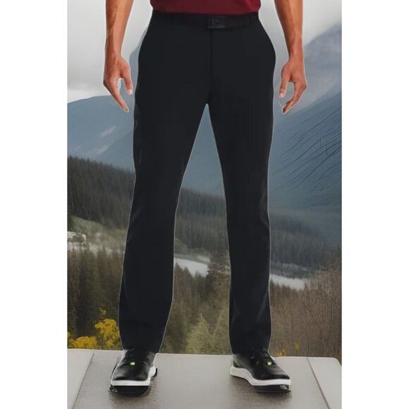 Under Armour PGA Pro Tiger Golf Loose Black Pants Mens 40x30 NEW Fast Shipa